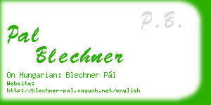 pal blechner business card